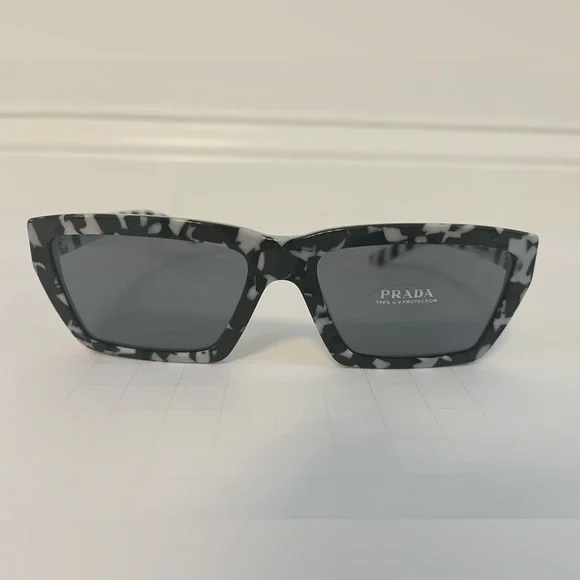 Prada Rectangular PR 04VS Millennial Sunglasses in Black & White Prada Rectangular PR 04VS Millennial Sunglasses in Black & White main image 3